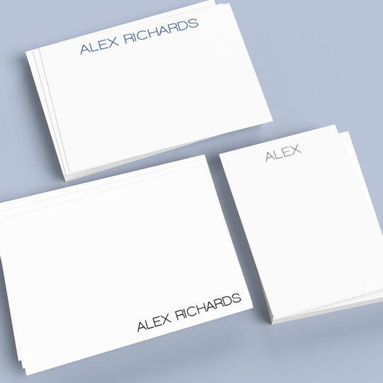 Modern Large Name Flat Note Card Collection (ETSY)
